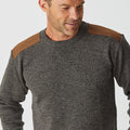 Merino Patch Crew Rib with Suede