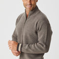 Merino Prince Stripe Zip Cardigan
