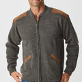 Merino Patch Zip Cardigan with Suede