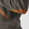 Merino Patch Zip Cardigan with Suede