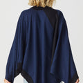 Merino Stripe Poncho Roll Neck