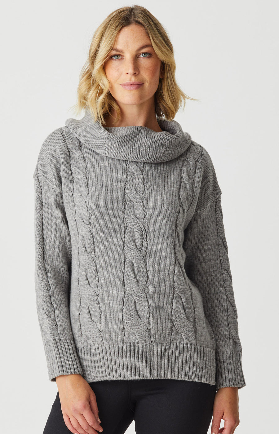 Chunky Cable Cowl Neck Top