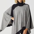 Merino Stripe Poncho Roll Neck