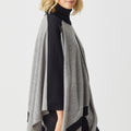 Merino Stripe Poncho Roll Neck