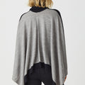 Merino Stripe Poncho Roll Neck