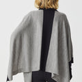 Merino Stripe Poncho Roll Neck