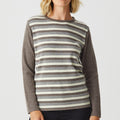 Cindy Stripe crew Neck Sweater