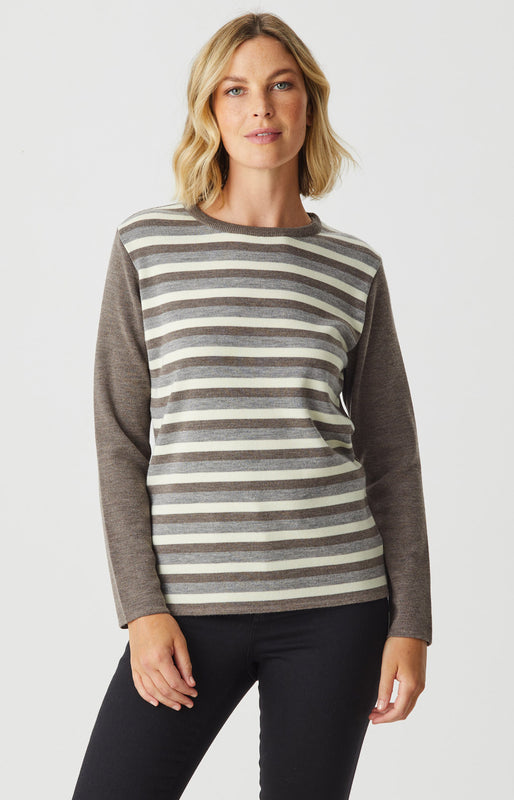 Cindy Stripe crew Neck Sweater