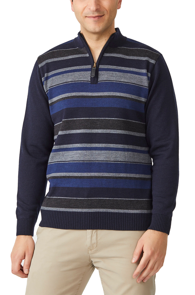 Lonsdale Stripe half zip Sweater - Aklanda Australia