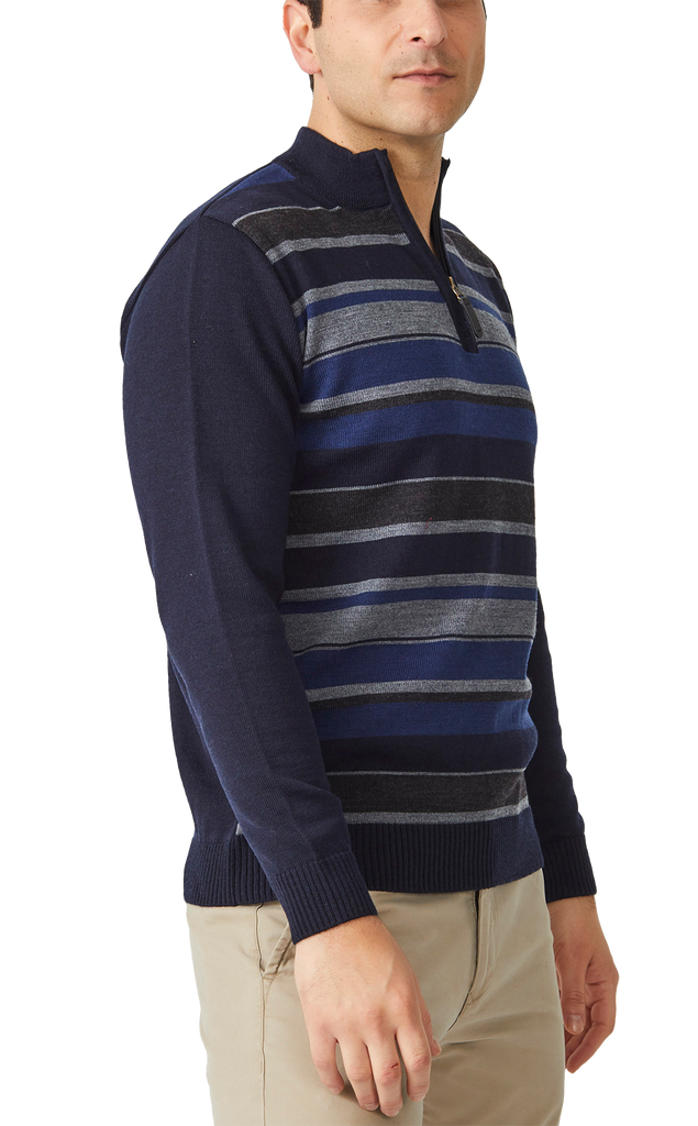 Lonsdale Stripe half zip Sweater - Aklanda Australia
