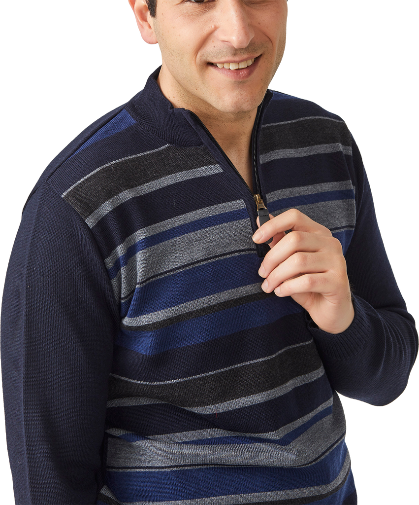 Lonsdale Stripe half zip Sweater - Aklanda Australia