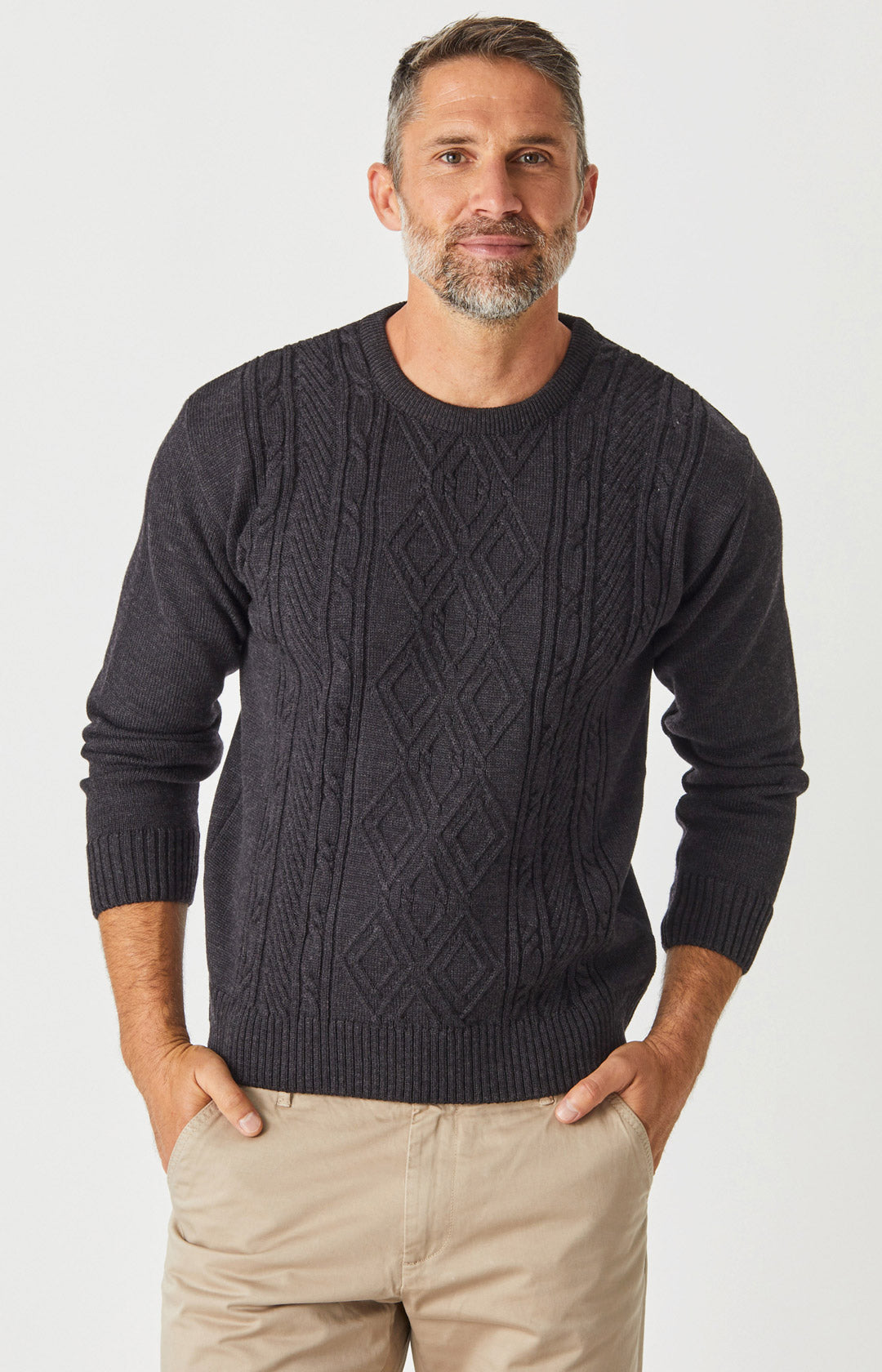 Aaron Cable Shawl Sweater | Merino Knitwear | Aklanda Australia