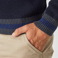 Merino Prince Stripe Zip Cardigan