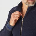 Merino Prince Stripe Zip Cardigan