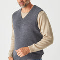 Merino V Neck Vest - Wallaby