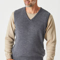 Merino V Neck Vest - Wallaby