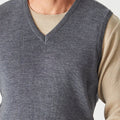 Merino V Neck Vest - Wallaby