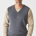 Merino V Neck Vest - Wallaby