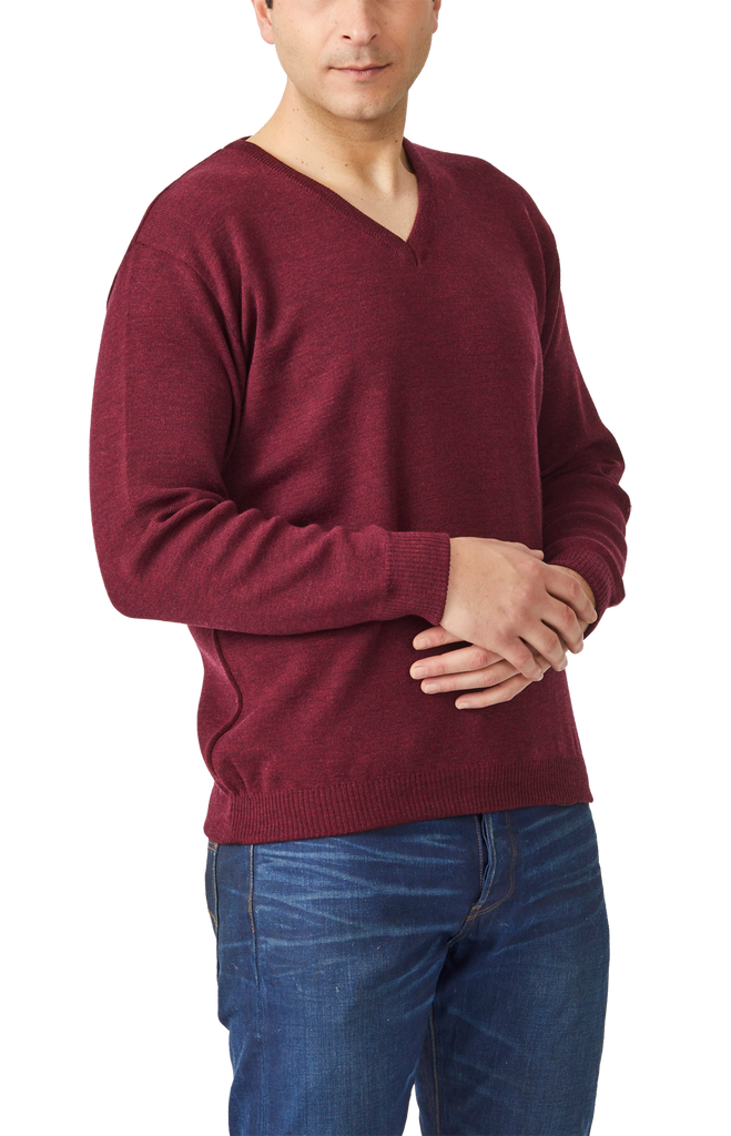 Merino Classic V Neck Sweater - Aklanda Australia