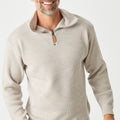 Merino Rib Zip Shawl Collar