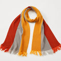 Block Stripe Scarf with Frills