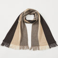 Block Stripe Scarf with Frills
