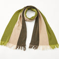 Block Stripe Scarf with Frills