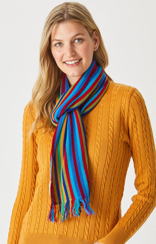 Pin stripe Scarf with Frills