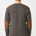 Merino Patch Crew Rib with Suede