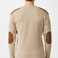 Merino Patch Crew Rib with Suede
