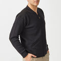 Merino Patch Zip Cardigan with Suede