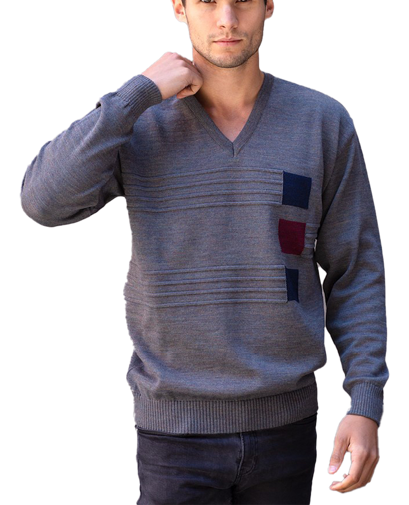 Squares V Neck Sweater - Aklanda Australia