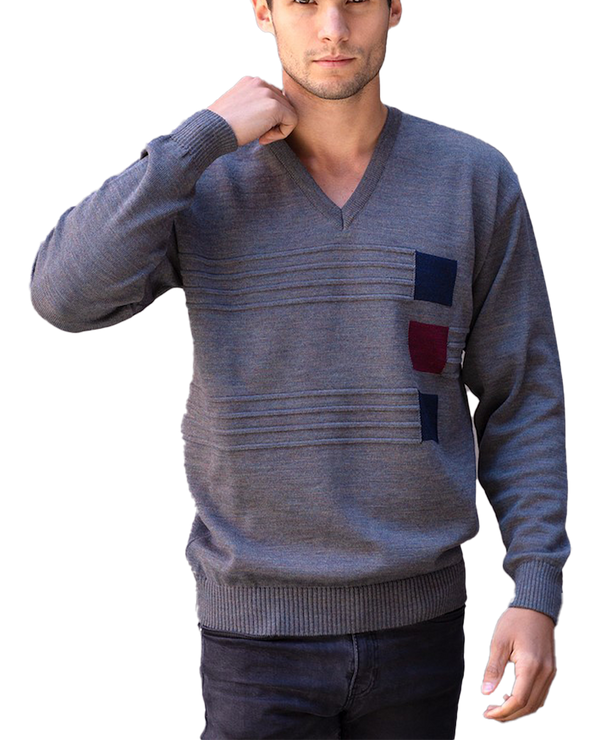 Squares V Neck Sweater - Aklanda Australia
