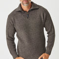 Merino Half Zip Pineapple Stitch Sweater