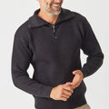 Merino Half Zip Pineapple Stitch Sweater