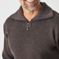 Merino Half Zip Open Collar Sweater