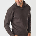 Merino Half Zip Open Collar Sweater