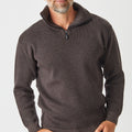 Merino Half Zip Open Collar Sweater