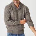 Diamond Cable Shawl Sweater