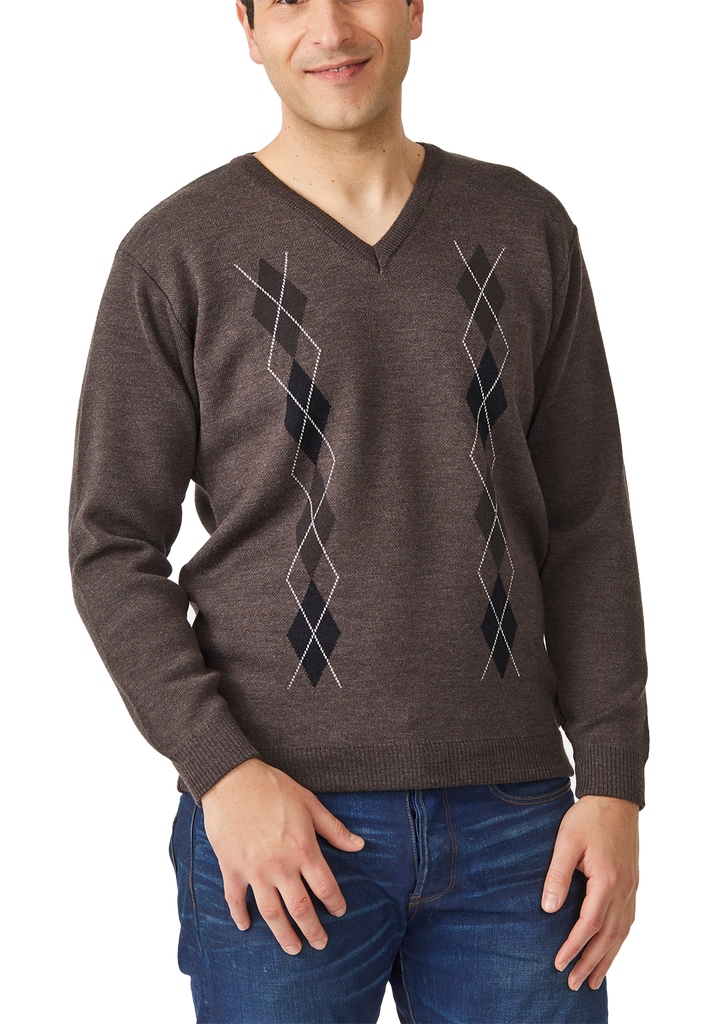 Argyle V Neck Sweater - Aklanda Australia