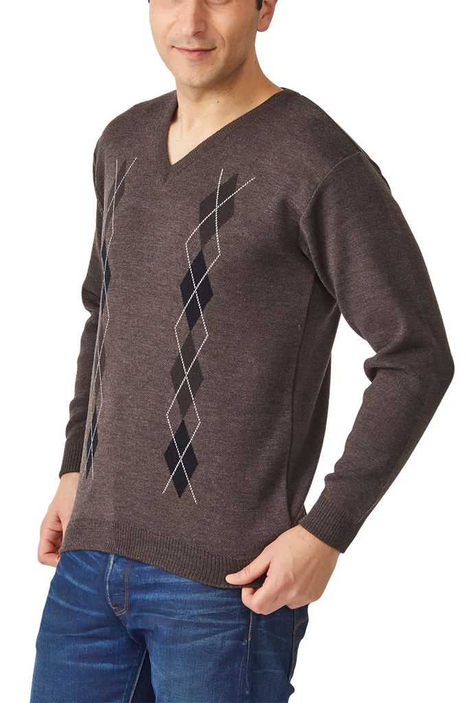Argyle V Neck Sweater - Aklanda Australia