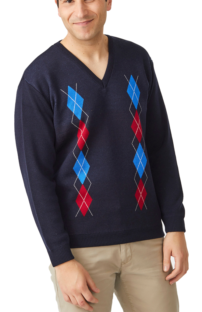 Argyle V Neck Sweater - Aklanda Australia