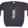 Argyle Pattern V Neck Sweater - Aklanda Australia