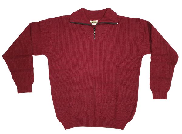 Merino Pineapple Stitch Zip Collar Sweater - Aklanda Australia