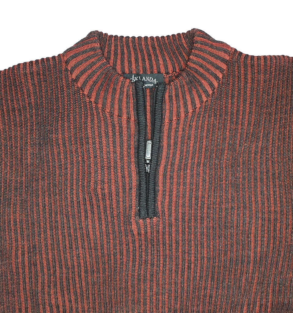 Rib Knitted Half Zip Sweater - Aklanda Australia