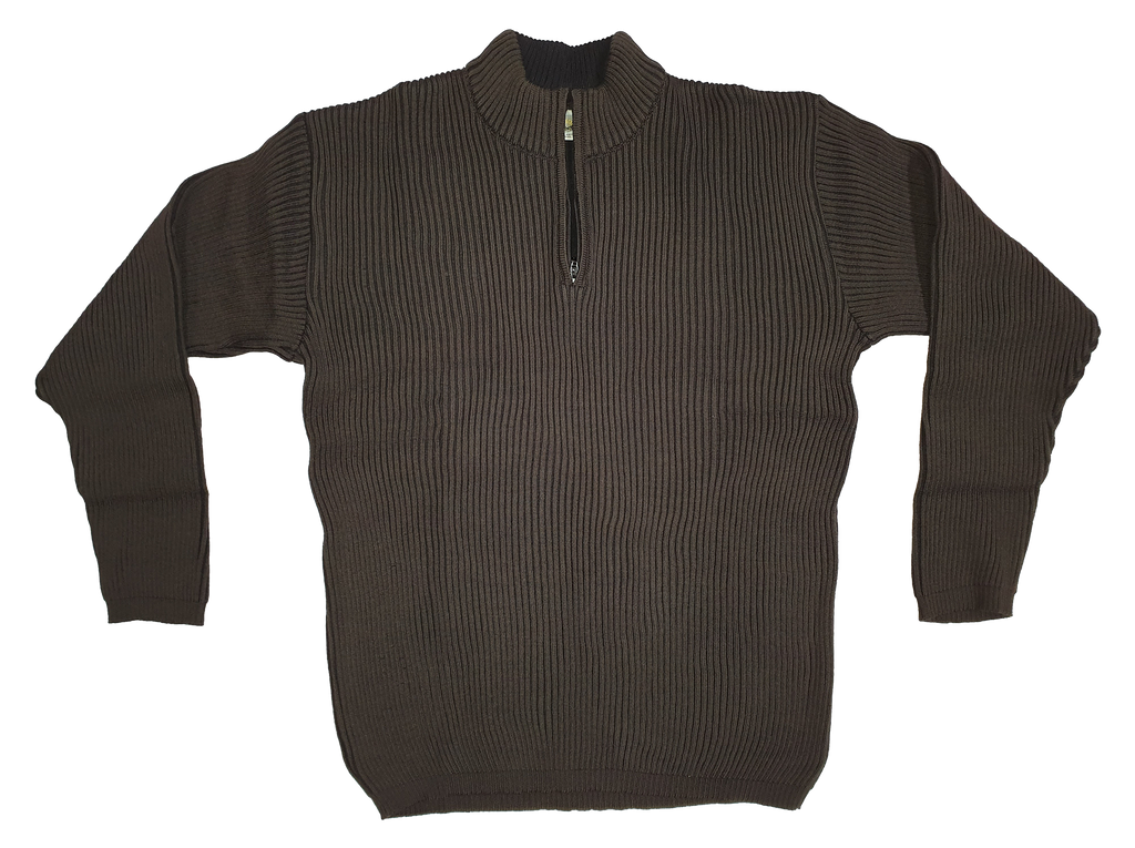 Rib Knitted Half Zip Sweater - Aklanda Australia
