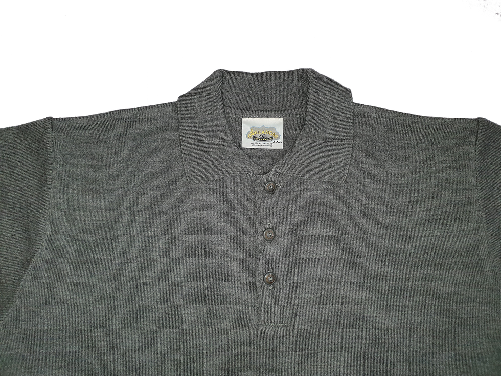 Merino Button Polo Collar Sweater - Aklanda Australia