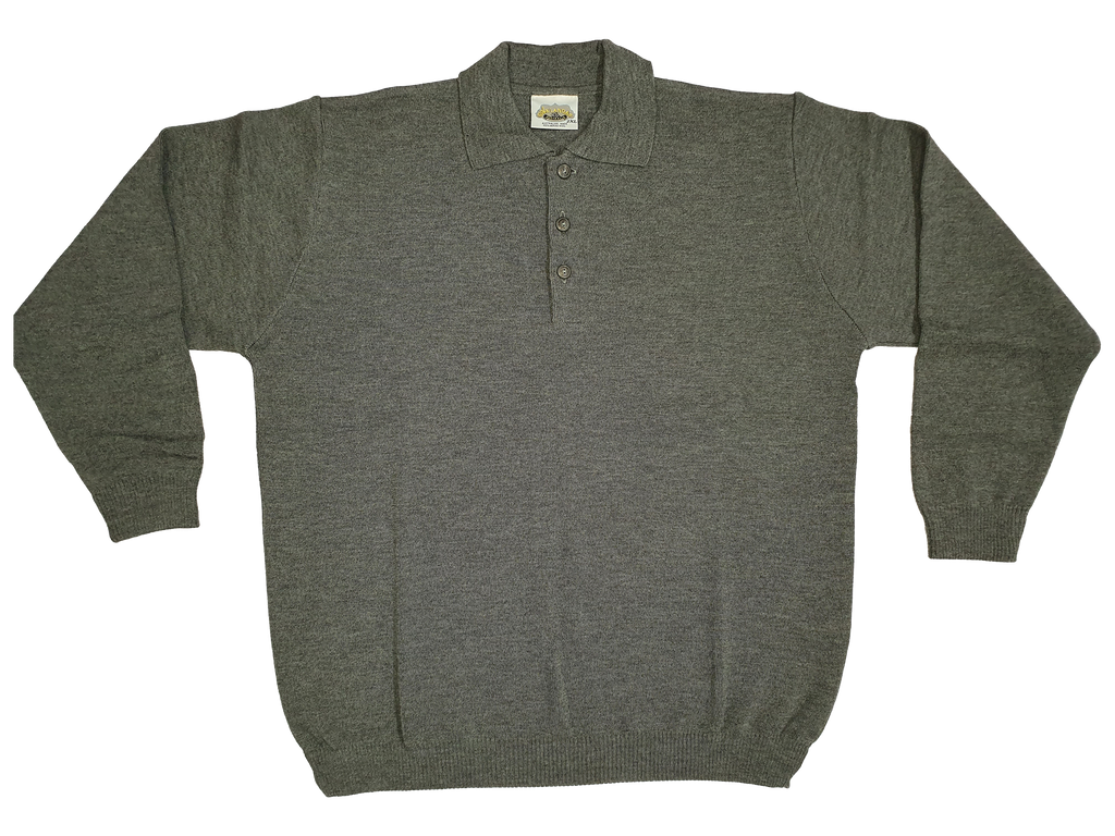 Merino Button Polo Collar Sweater - Aklanda Australia