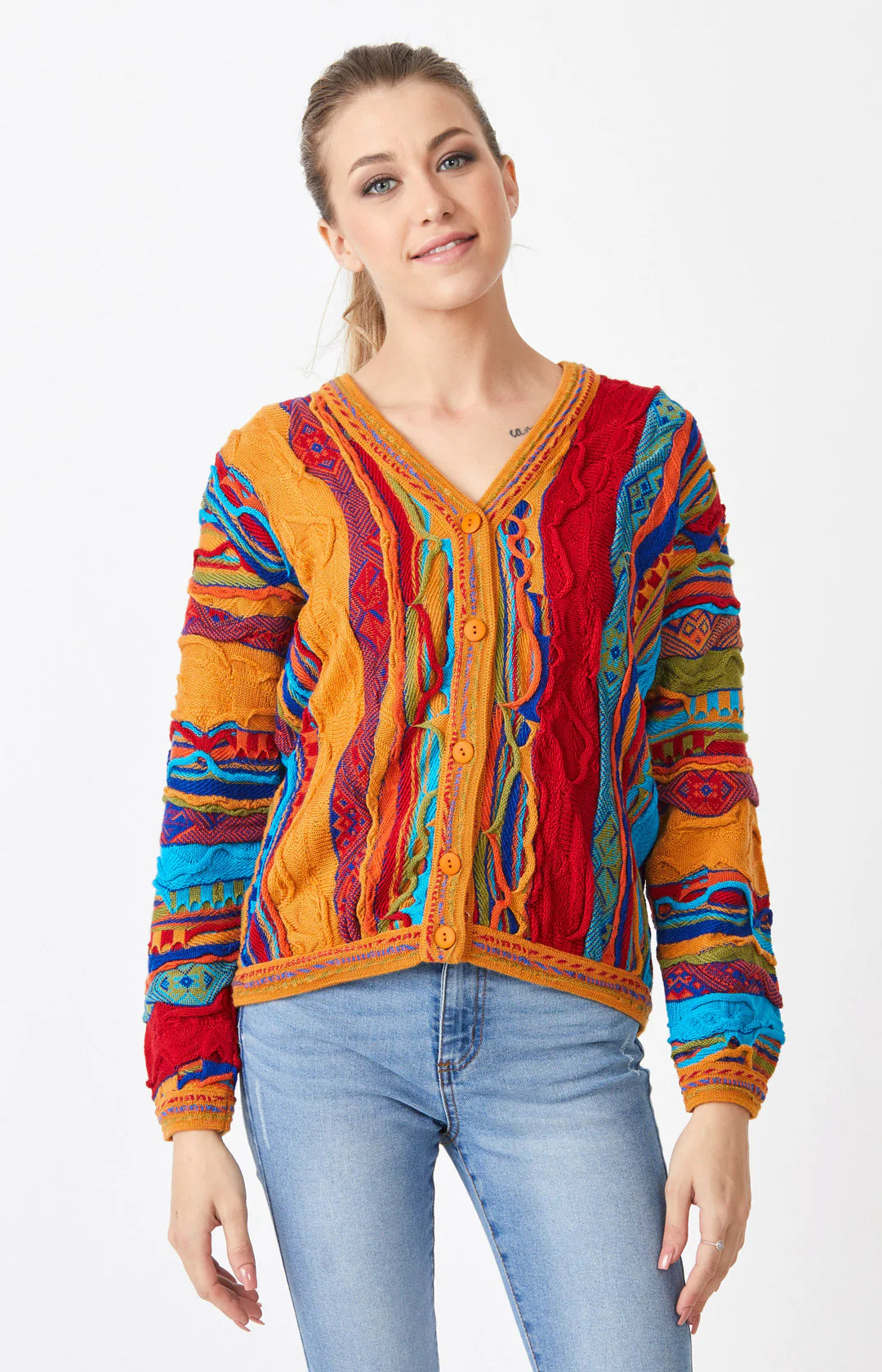 Storm V-Cardigan Multi-coloured